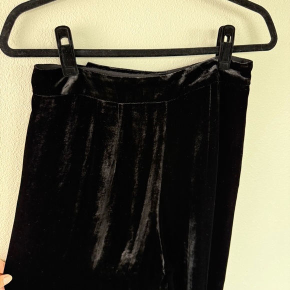 Poetry Wide Leg Silk Velvet Trouser Pants Black Business Casual Women’s Size 6 - Picture 9 of 11